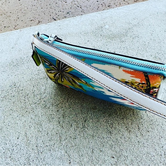 Coach Hawaiian Palm tree print canvas crossbody shoulder bag & wallet NWT - Picture 9 of 10